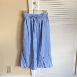 NWT Asos Blue Stripped Midi Skirt